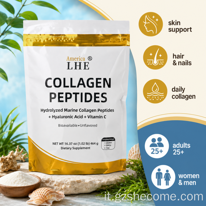 Polvere di peptidi di collagene marino Shecome Salute delle articolazioni della pelle